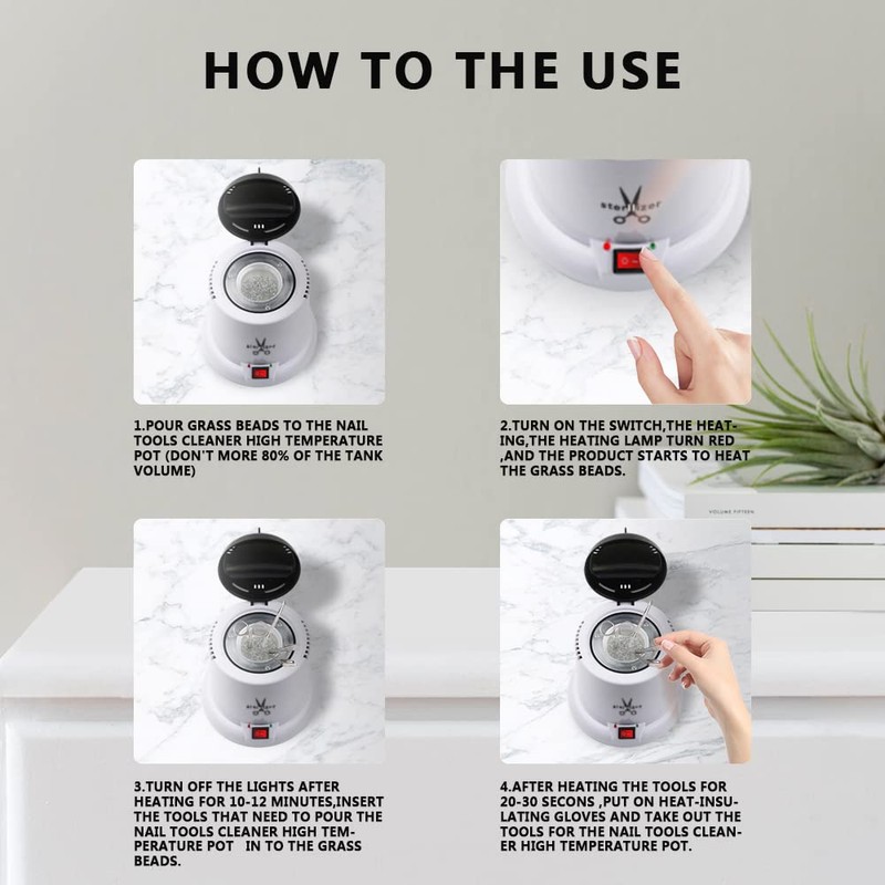 Limpiador de cajas de uñas, olla limpiadora de alta temperatura
