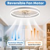 Fszdorj 24'' Ceiling Fan with Light and Remote,White Low profile
