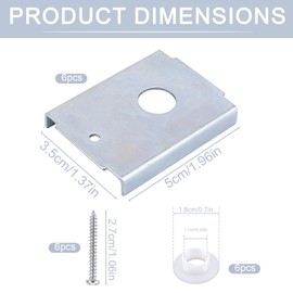 6pcs N7192 Bi-Fold Door Repair Bracket, Top or Bottom Mount Bifold Door Repair Kit for 1-3/8in Wood Doors Hardware Parts Fit for 7/16in Pivot