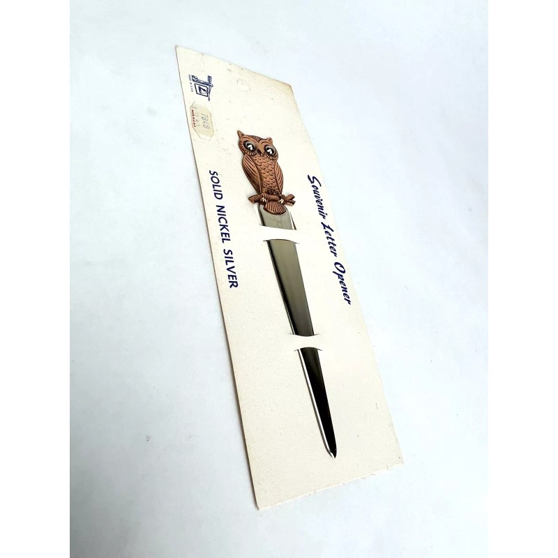 Vintage COPPER & NICKEL SILVER OWL Letter Opener NEW ON