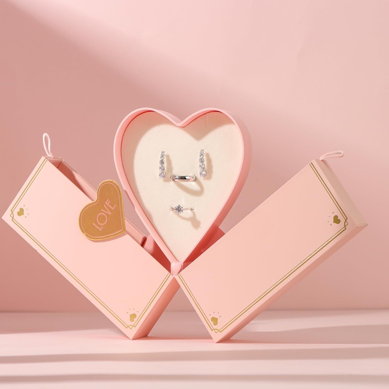 Vidifina Ring/Earring/Necklace Jewelry Set Box Luxury Gift Box for Anniversary