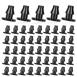KALIONE 50 Pieces Drip Irrigation Connectors, 1/4 Inch Drip Barbed connectors Plugs, Drip Irrigation Tubing Fitting End Plugs Stopper for Home Garden Lawn Irrigation Supplies, Black