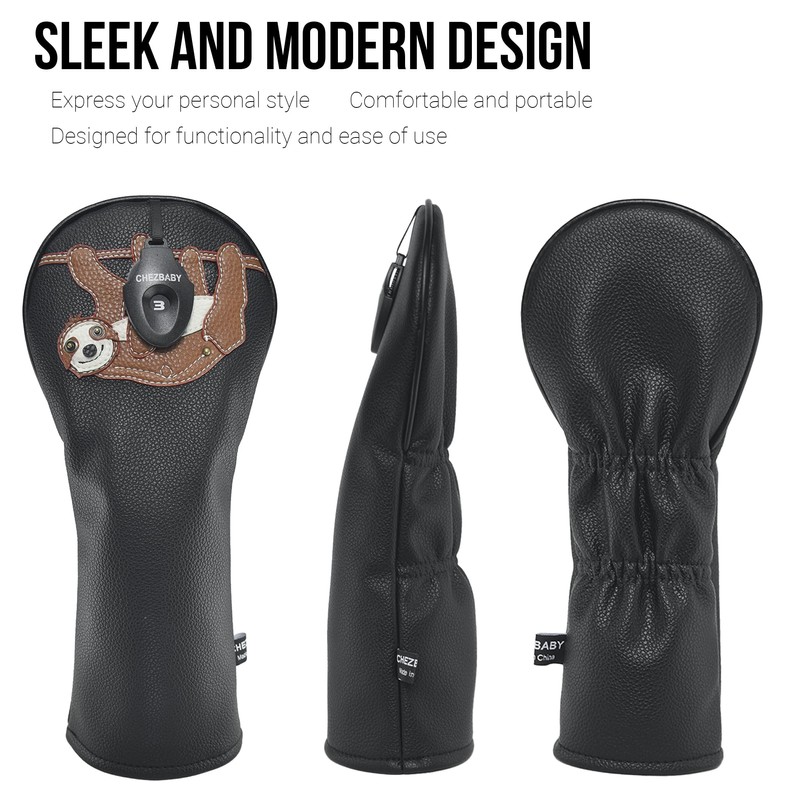 Sloth Golf Club Covers Headcovers PU Leather Animal for Driver