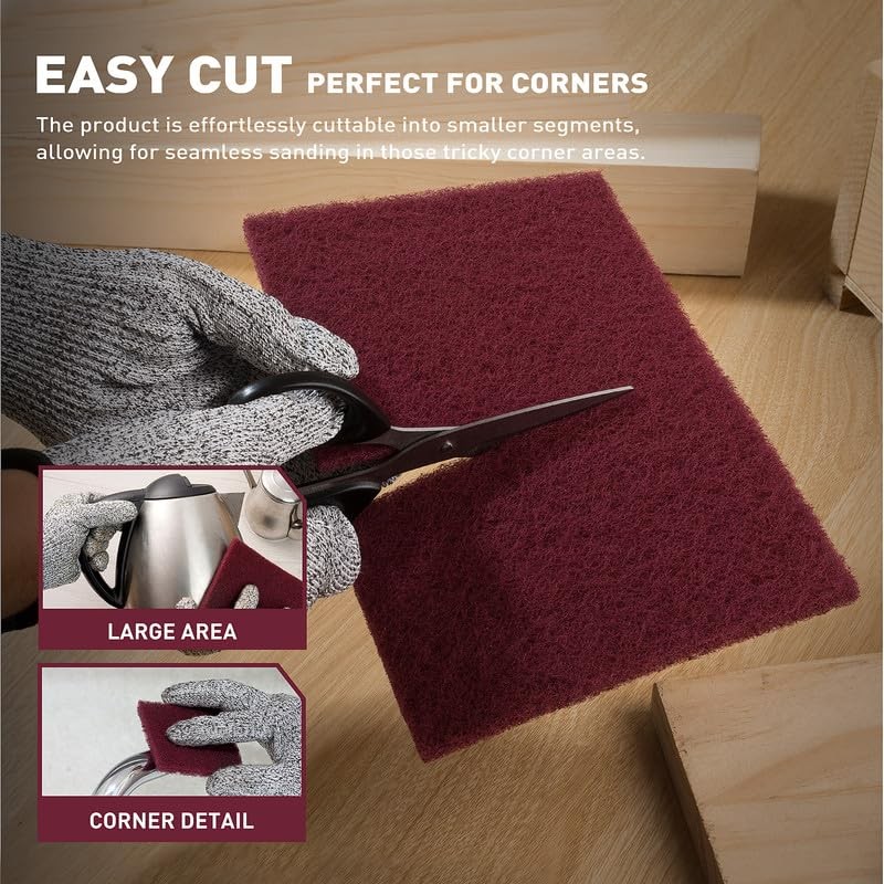 S SATC 6”×9” Maroon Scuff Pads, Pack of 20 Automotive