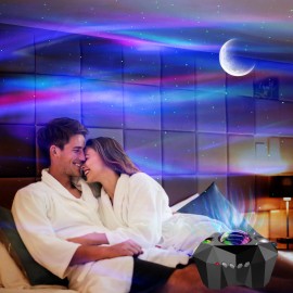 FCJ for Bluetooth Music Ocean Star Projector Lamp USB Water Pattern Light for Music Home Theater or RelaxationPower: USB, Color: Black