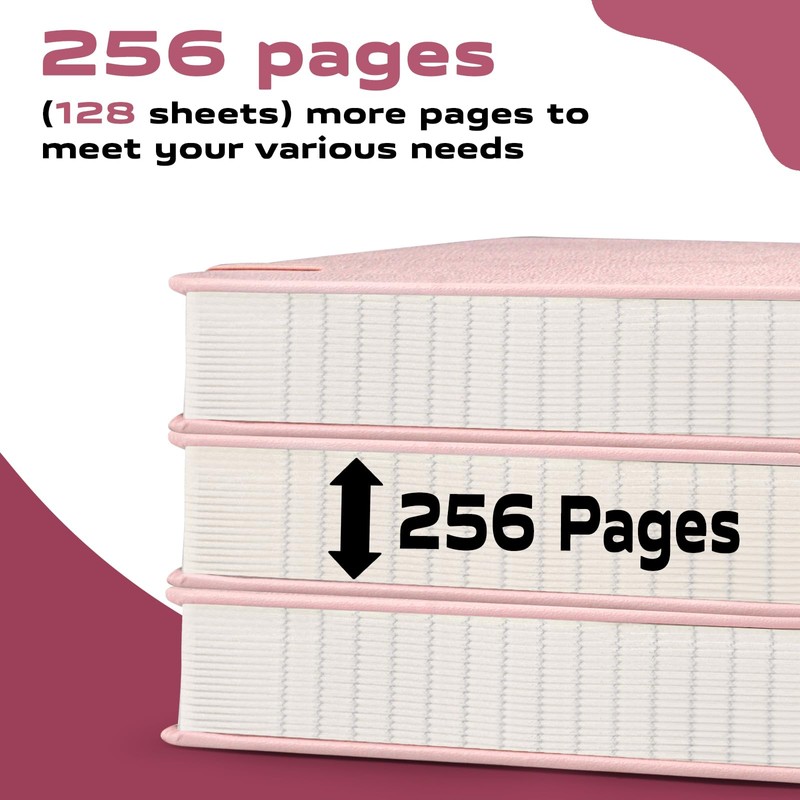 AETHER Notebook Lined A5, Pink Journal Diary 256 Pages 120