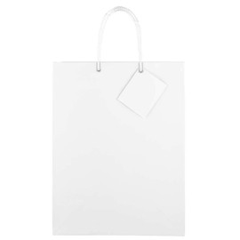 JAM Paper Glossy Gift Bags with Rope Handles - Large - 10 x 13 - White - 3 Bags/Pack