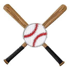 Baseball Bat Iron On Patch - Embroidered Sports Sport Baseball Bat Bats Softball Applique Transfers Appliques Iron On Sew On Patches for Clothing, Jeans, Hat, Backpacks, Clothes,Hats (Size, 3")