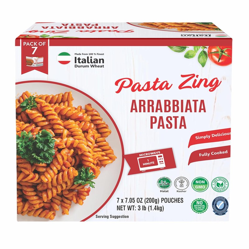 Pasta Zing Arrabbiata Pasta, Spicy Italian Al-Dente Fusilli, Ready in