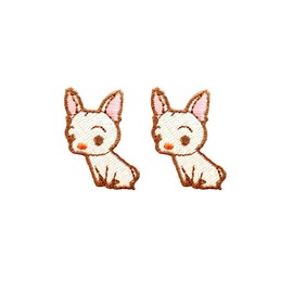 PLpatch Set of 2 Tiny. Mini Cute Dog Poppy Little Dog Patches Cartoon logo1 Patches Sew Iron on Embroidered Applique Badge Sign Patch Clothing Costume (Chihuahua)
