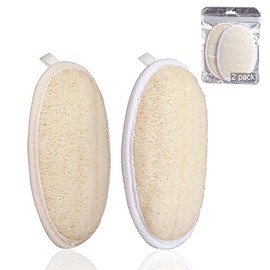 Paquete de 2 almohadillas para orejas de esponja exfoliantes para ducha, depurador corporal para hombres y mujeres, eliminando la piel muerta, fabrica
