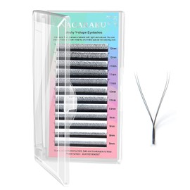 NAGARAKU Eyelash Extension 4D Cross YY Shape Volume Eyelashes Prefabricated Fans Volume Eyelash Extensions Artificial Eyelashes Black 12 Rows (0.07 mm C 8-12 mm Mix 5 Trays)