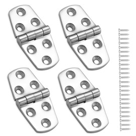 316 Stainless Steel Boat Hatch Hinges Marine Grade, 3 x 1.5 Inch, Sturdy Deck Cabinet Door Hinges with Screws (Pack of 4)