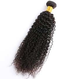 Huarisi Kinky Curly Brazilian Hair Extensions Wefts, Real Hair Curly 1 Bundle, Curly Hair Bundles Weaves 22 Inches, Long Human Hair Weft Extensions, 100 g, Real Hair, Sew-in Weaving