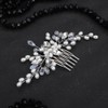 Denifery Crystal Bridal Wedding Hair Comb Pearl Wedding Headpiece Hair