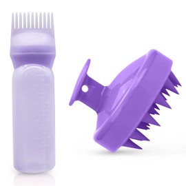 Lonimia Hair Dye Brush Bottle Shampoo Bottle, Root Comb Applicator Bottle, Capacity for Hair Dyeing, Hair Dye Brush Bottle, Applicator Comb, Hairdresser Dyeing Styling Tool