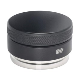 Scarlet Espresso Grande Flat Tamper for Barista, with 3D Grooves for Perfect Extraction with Portafilter Machines, Various Sizes, Heavy Design (58.5 mm)