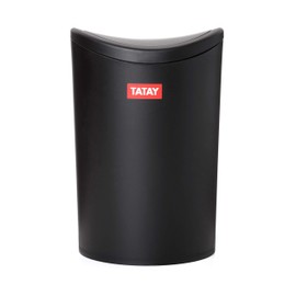 TATAY Bathroom Bin with Tilt Lid 6L Capacity Polypropylene BPA Free Black Size 19 x 19 x 28 cm
