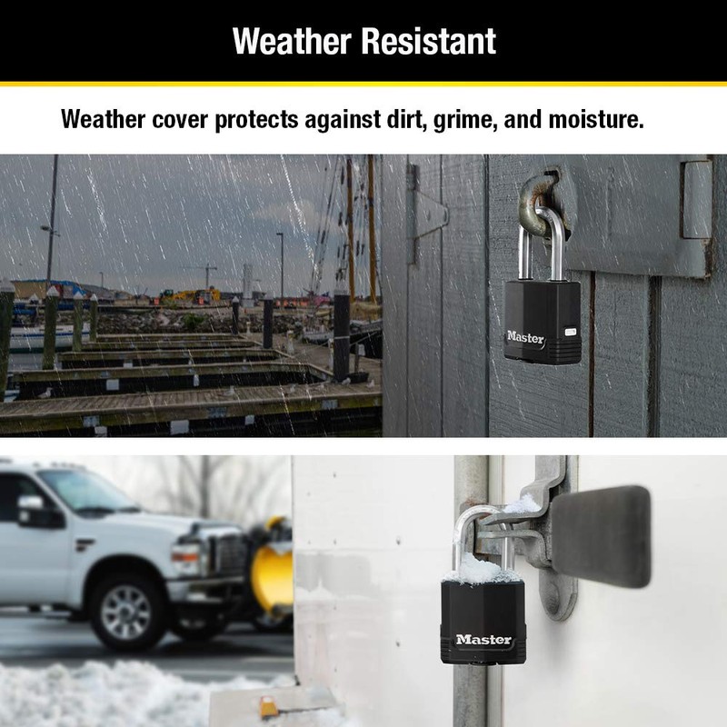 Master Lock Black Magnum Keyed-Alike Padlocks with All-Weather Cover, Outdoor
