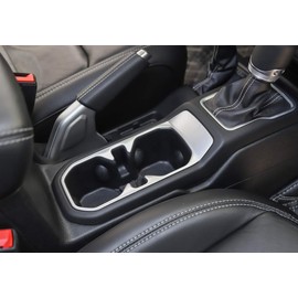 Applicable to Jeep Wrangler JL 2018+Jeep Wrangler JL Front Water Cup Trim Frame Drink Holder Decorative Frame JL Accessories Fashionable ABS Silver