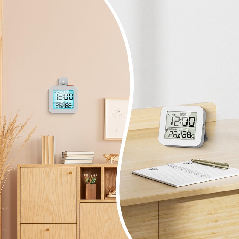 Sharplace Digital Bathroom Clock, Shower Timer with Alarm, Waterproof Clocks