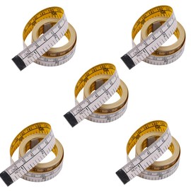 2 Sided Tape Measure 152cm 60 Inch Metric Measuring Tool for Measuring Body, Tailor Sewing (Yellow & White, Pack of 5)