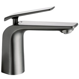 TOCALOCA Bathroom Basin Faucet Gun Grey Modern Bathroom Sink Faucets Vanity Single Handle Faucet Brass Lavatory Faucet Single Hole