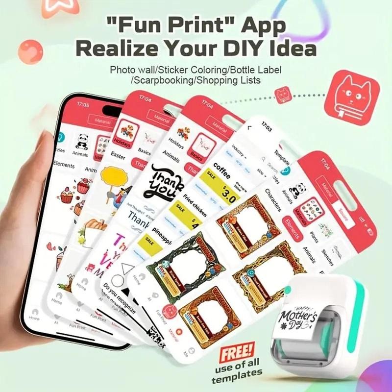 Portable Label Printer, Wireless Small Label Printer, Portable Thermal Printer,