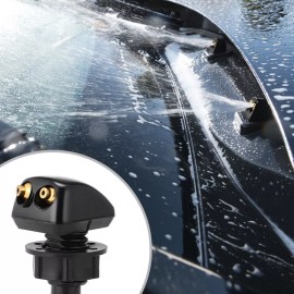 Unbranded Dual Holes Windshield Washer Nozzle Wiper Water Spray Jet +6.5ft Hose Connector