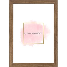Alison Kingsgate Elegant Sleek Oak A5 Frame Size (14.8 x 21cm) - Flat Classic Design Oak A5 Picture Frame with Safe Perspex Front & Wall Hanging Hooks - British Handmade Décor Frames