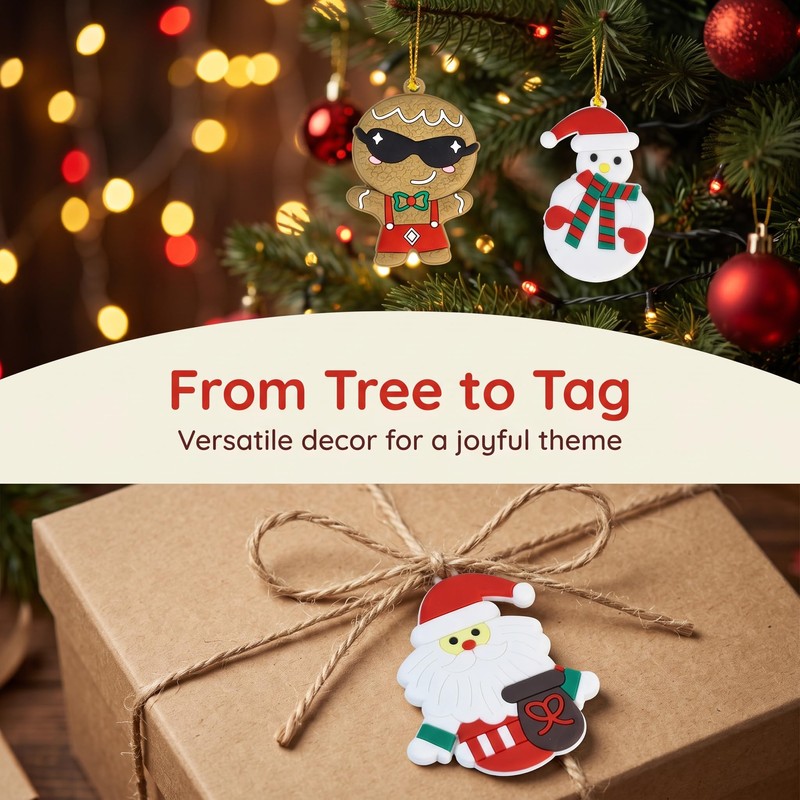 12 Pcs Gingerbread Man Ornaments for Christmas Tree