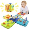 Baby Activity Cube Toy, 6-Sided Learning Toy with Gears, Shapes,