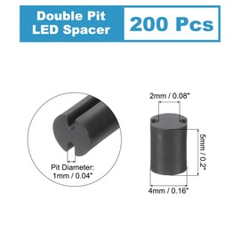 PATIKIL 200pcs LED Spacer 4mm AD 5mm Height Double Pit Nylon Light Emitting Diode Holder LED Light Insulation Column PCB Mounting Support for LED Protection Fixation Black