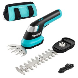 DURATECH Cordless Hedge Trimmer, 7.2V 2-in-1 Handheld Rechargeable Grass Trimmer & Hedge Shears with USB Type-C Cable, Built-in Li-ion Battery, Electric Shrub & Grass Shears for Garden, Yard and Lawn