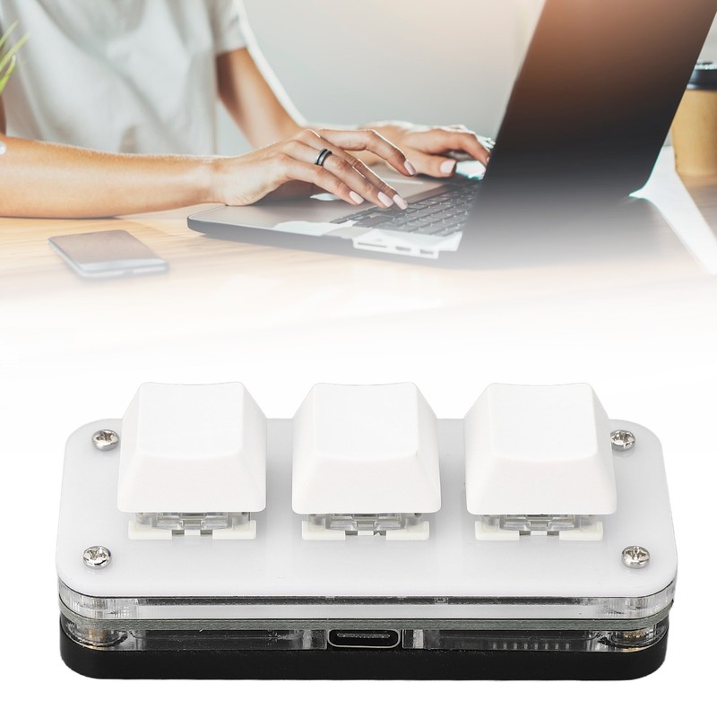 3 Key Mini Keypad USB Mechanical Gaming Programmable Macro Keyboard