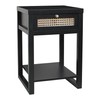 Decor Therapy Luna Rattan Drawer End/Side Table, Black