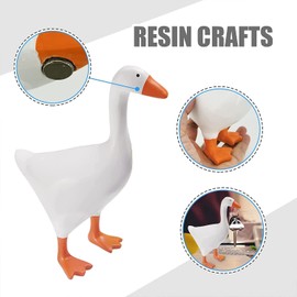 Cute Goose Resin Statue,Magnetic Key Holder,Animal Figurines Keys Holder, for Keys,Glasses, Bells,Room Table Desk Decor Sculpture Funny Bedroom Decor Housewarming Gift (Orange Duck)