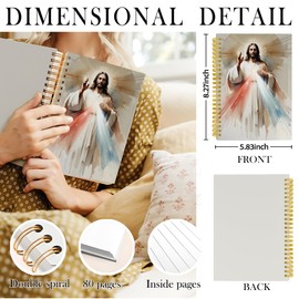 Nipil Christian Notebook Journal, Prayer Religious Bible Verse Notebooks for Note Taking, Merciful Jesus Gift Journals for Writing, Hardcover Spiral Notebook Journal, 5.5x8.3 Inch