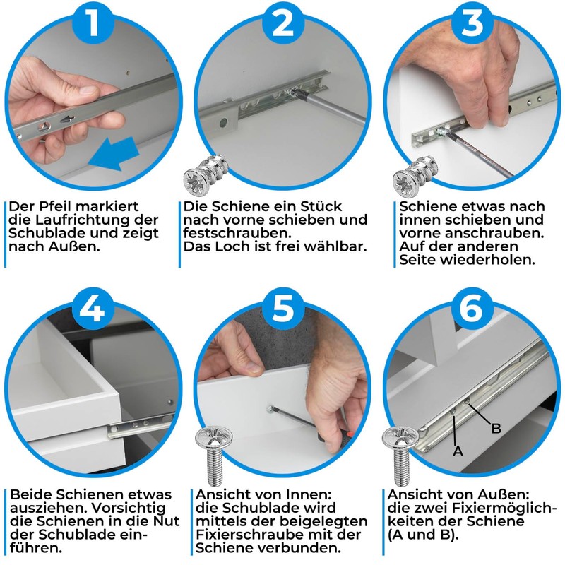 Stahlia Drawer Runners 4 Pieces (2 Pairs) Netting Height: 17