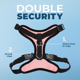 Voyager Step-in Lock Pet Harness - All Weather Mesh, Adjustable Step in Harness for Cats and Dogs by Best Pet Supplies - Pink/Black Trim, XL