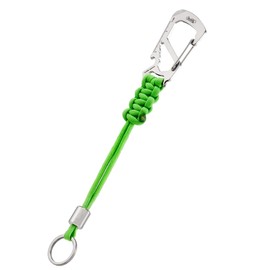 [KeyUnity] KC04 Paracord Keychain with Carabiner, Stainless Steel Carabiner with Ring, Braided 550 Paracord, Adjustable Keychain Length, Lanyard Ring Hook Clip, green