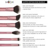 MODA Limited Edition 6PC Rose Makeup Brush Kit, Includes -