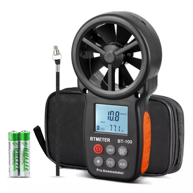 BTMETER BT-100 휴대용 풍속계 디지털 풍속 CFM 미터 게이지 공기