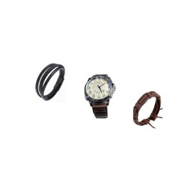 Mr. Gadget's Solutions 3-Piece Men's Luxury Casual Watches Simple Round Analogue Quartz Watch with 2 Leather Bracelets - Perfect Wrist Watches Gift Box Set for Boys