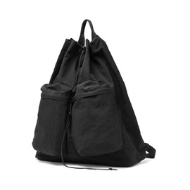 [Throw] Span Nylon draw string day pack Backpack 586S127P, Black