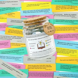 CBAXEAXM Bible Verse Jar, Walk With the Bible for Faith & Inspiration Encouraging Bible Jar Gift for Anxiety, Stress Relief, Prayer, Baptism, Christmas & Religious Holidays for Teen Women Men Friends