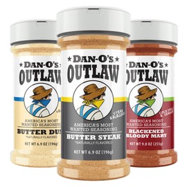 Dan-O's Outlaw Seasoning 3 Bottle Set- Butter Dust, Butter Steak & Blackened Bloody Mary Seasoning
