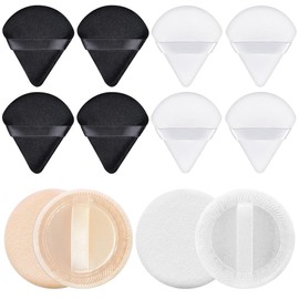 AIYVELU Pack of 12 Triangle Makeup Powder Puff Face Sponge Powder Puff, Washable Reusable Sponge, Wet Dry Makeup Tool for Loose Powder or Foundation Blush