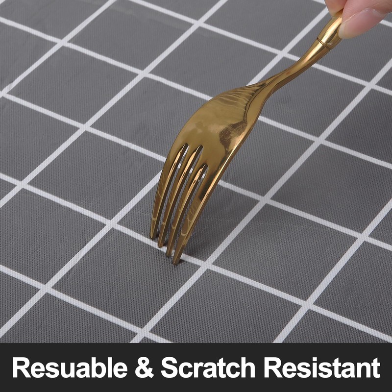 Spotjoy Rectangle Table Cloth, Elastic Fitted Flannel Backed Plastic Table