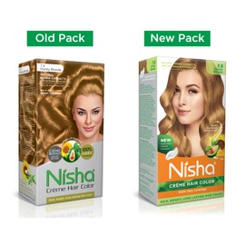 Nisha cream hair color permanent Fashion Highlights and rich bright long-lasting colour Honey Blonde (pack of 2)